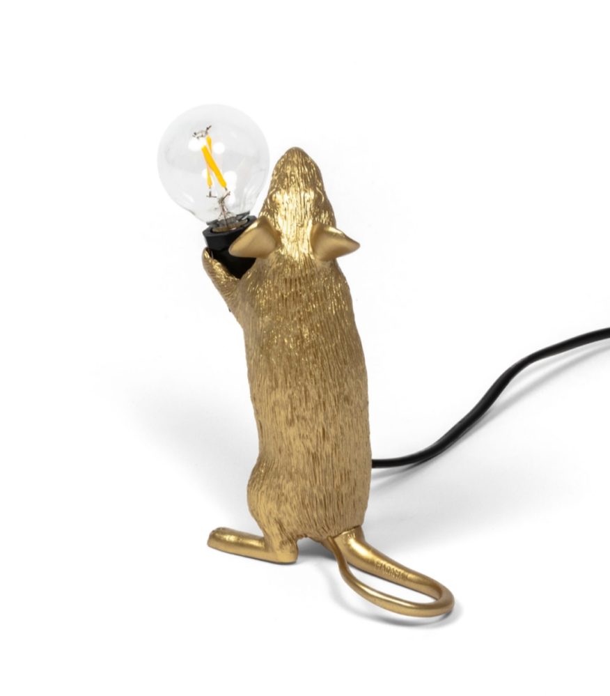 SELETTI MOUSE LAMP STANDING GOUD Eric Steenbergen