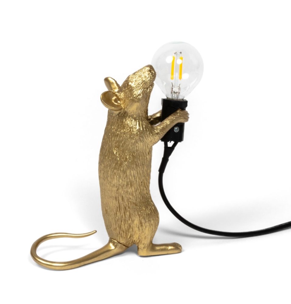 SELETTI MOUSE LAMP STANDING GOUD Eric Steenbergen